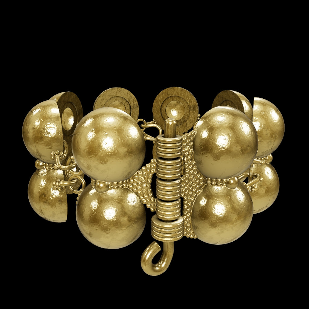 Modello 3D dell'Armilla a Semisfera di Ercolano è un raffinato bracciale in argento 925 placcato in oro 18K