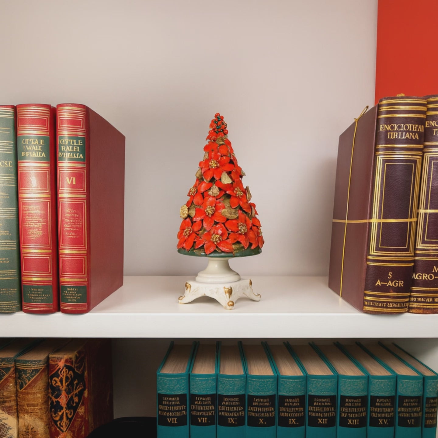 Albero di Natale in Porcellana Capodimonte Stelle di Natale