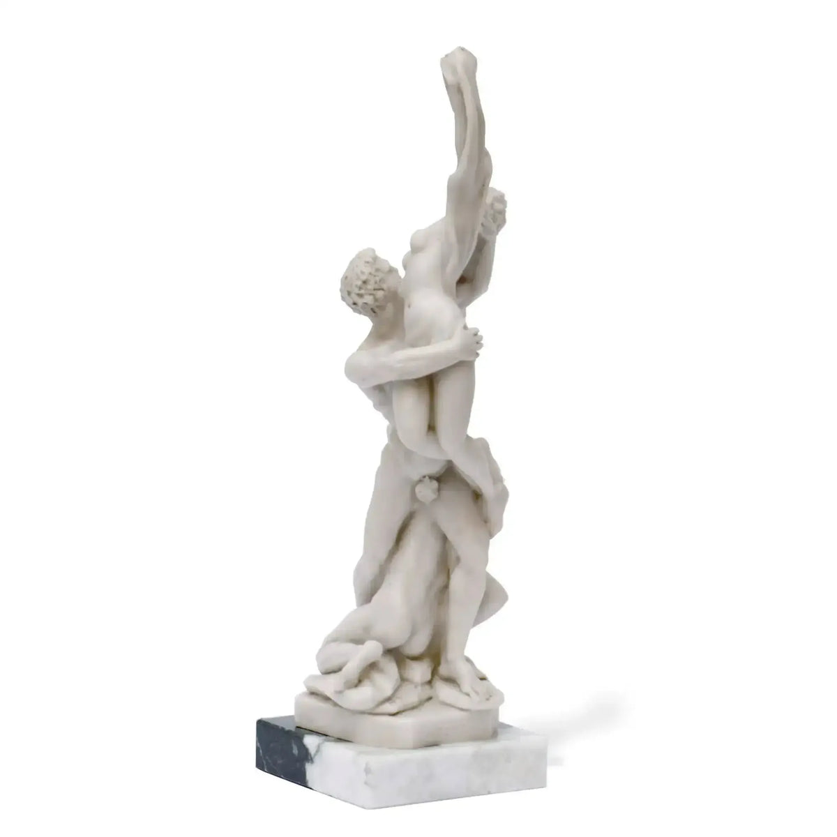 Rear view of the statuette of the Rape of the Sabine Women by Giambologna.