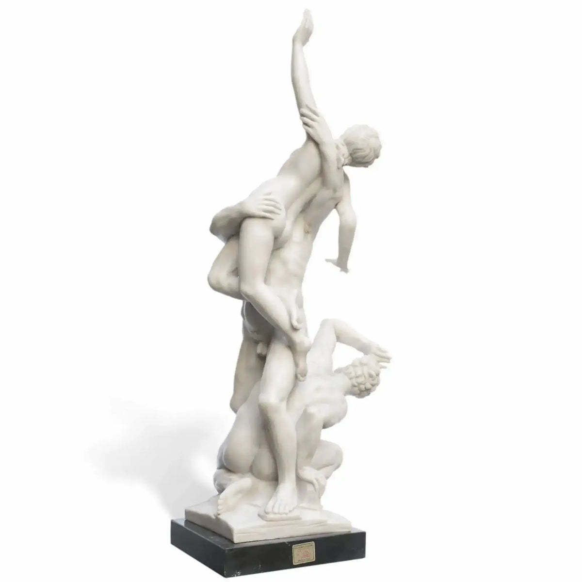 Ratto delle Sabine di Giambologna - Statua in marmo 68 cm vista a tre quarti