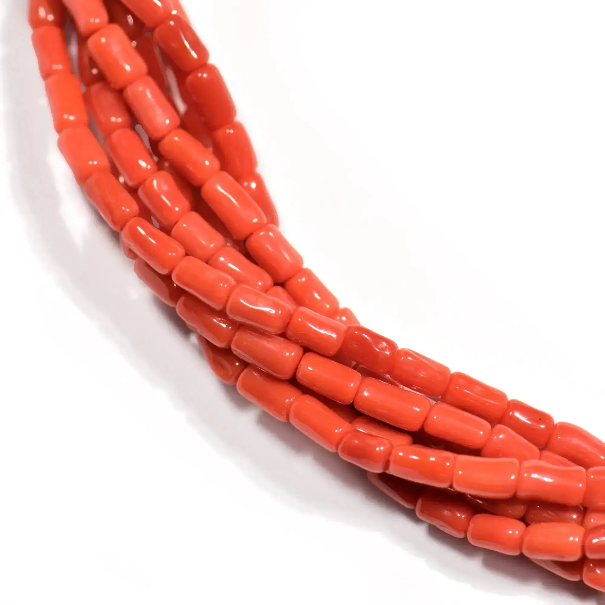 Collana di corallo rosso intenso (6 mm diametro Collana di corallo rosso intenso (6 mm diametro