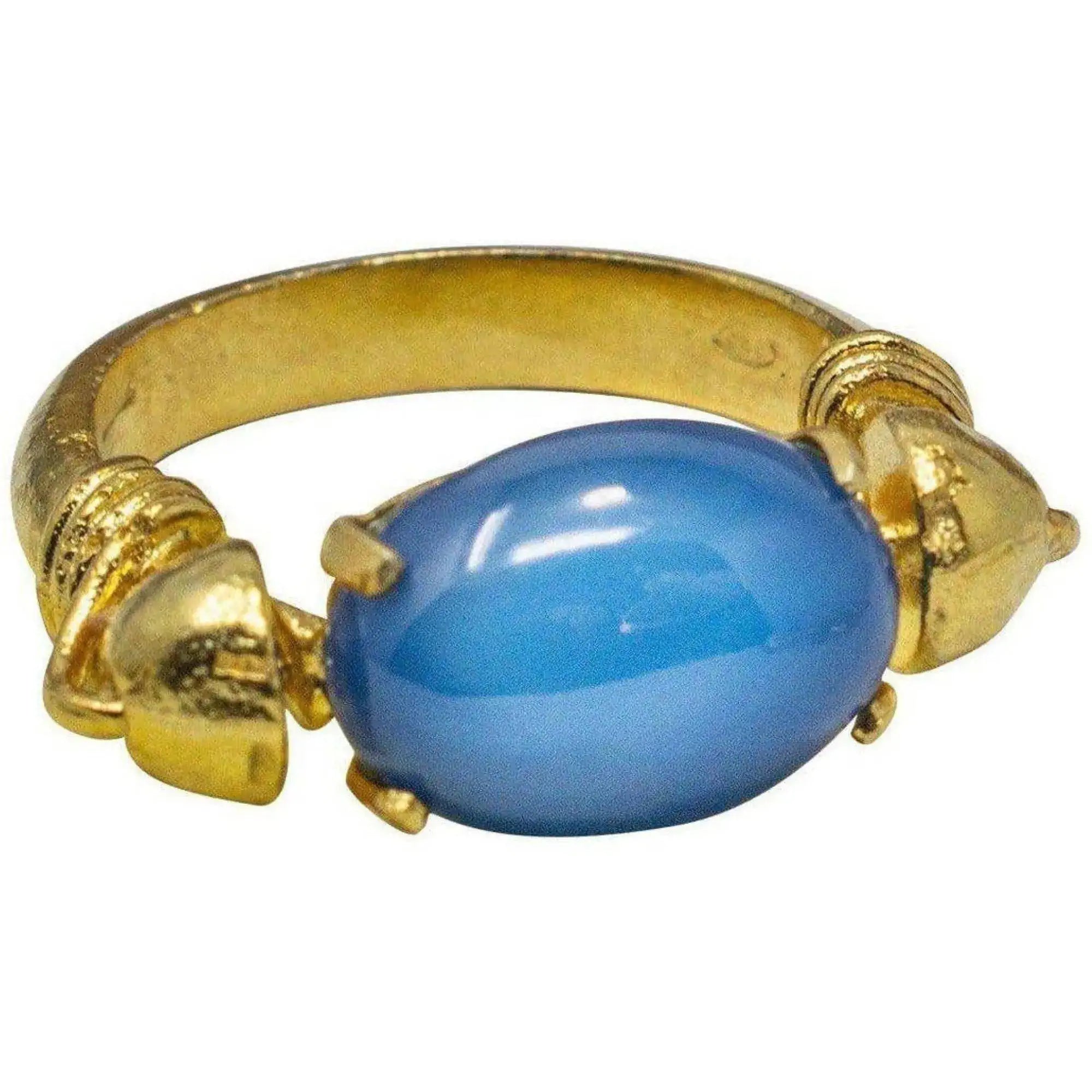 Pompeii ring with natural stones 18K Gold plated 925 Silver