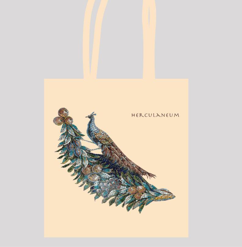 Bolsa ecológica con pavo real histórico