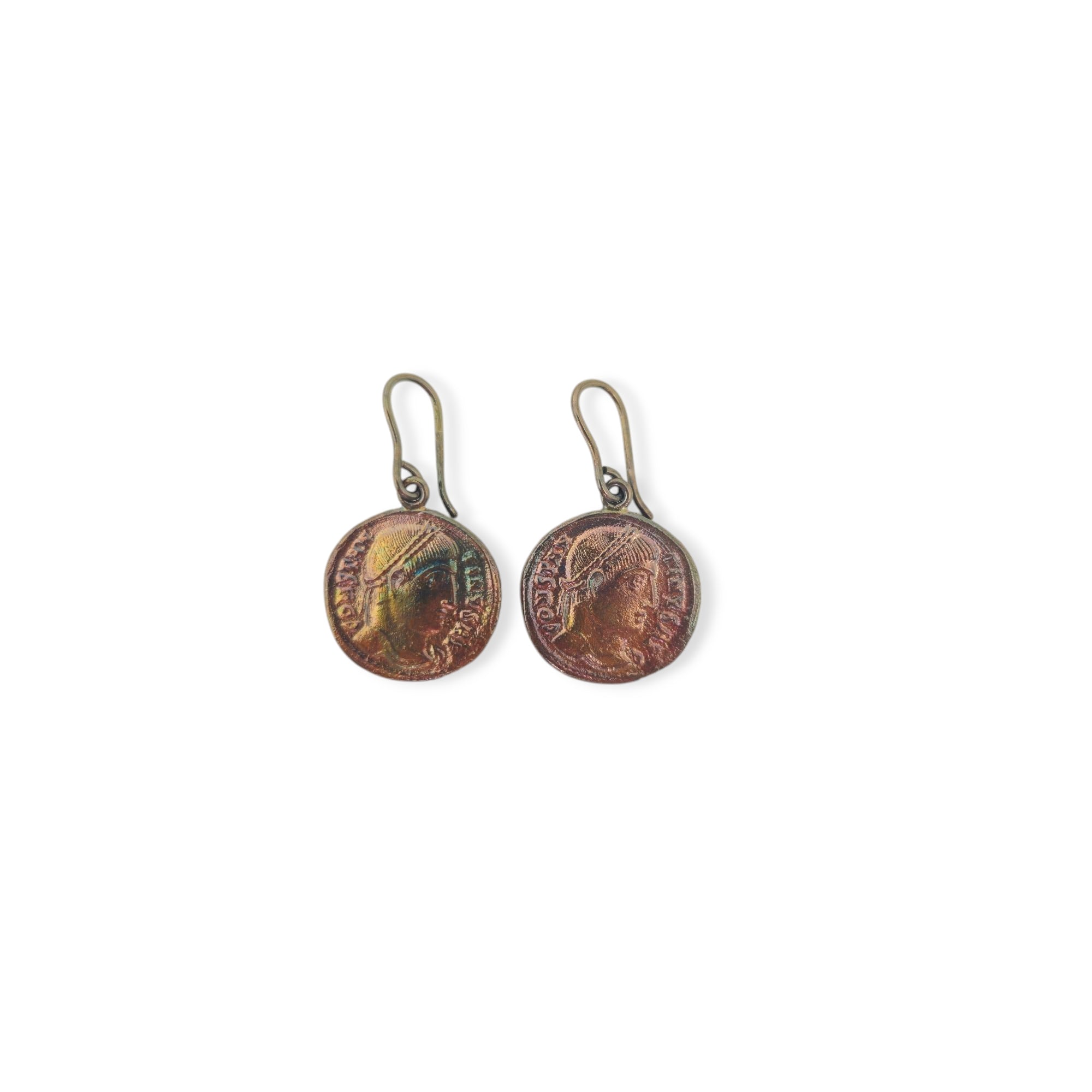 Elli Orecchini Donne Orecchini pendenti moneta antica in argento sterlino 925 placcato oro Elli Orecchini Donne Orecchini pendenti moneta antica in argento sterlino 925 placcato oro