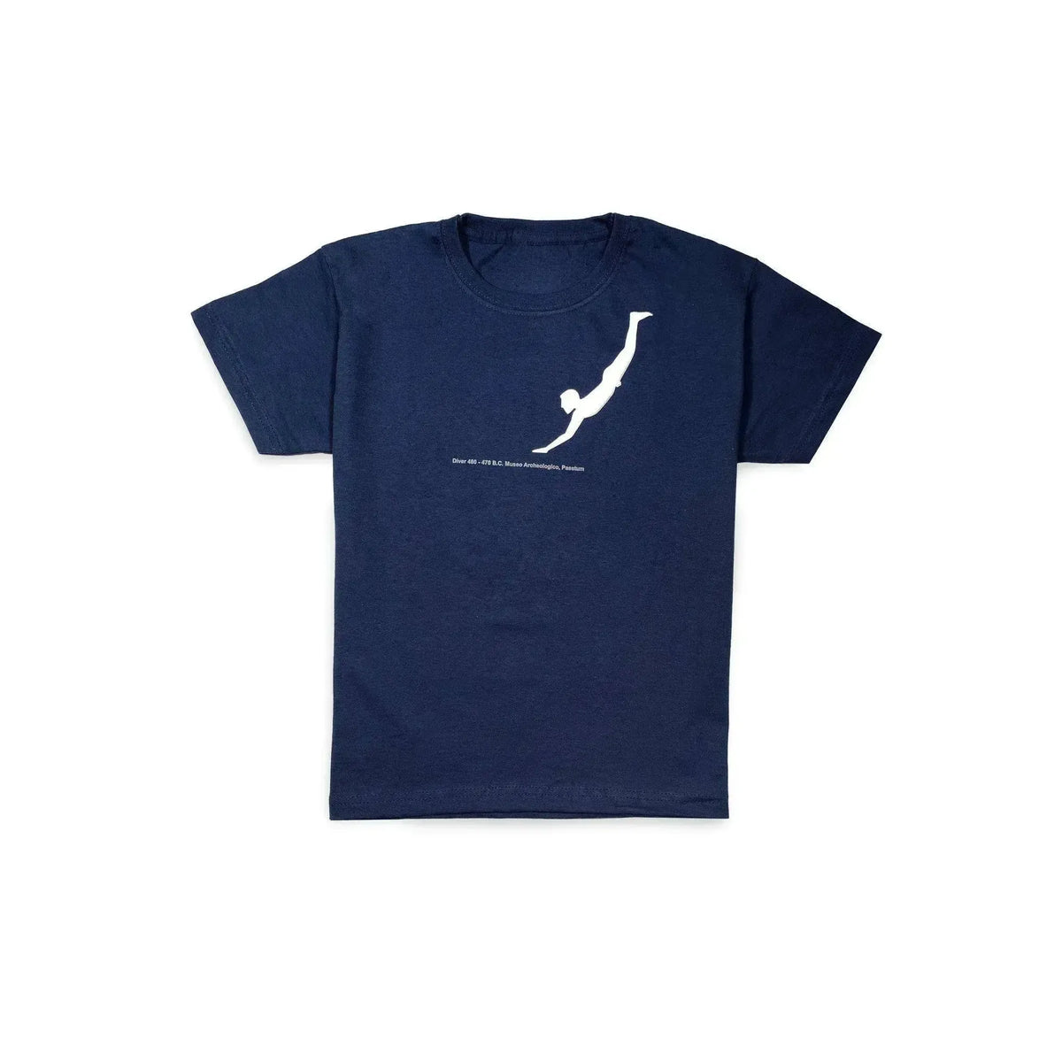 Blaues Kinder-T-Shirt mit Paestum Diver-Aufdruck