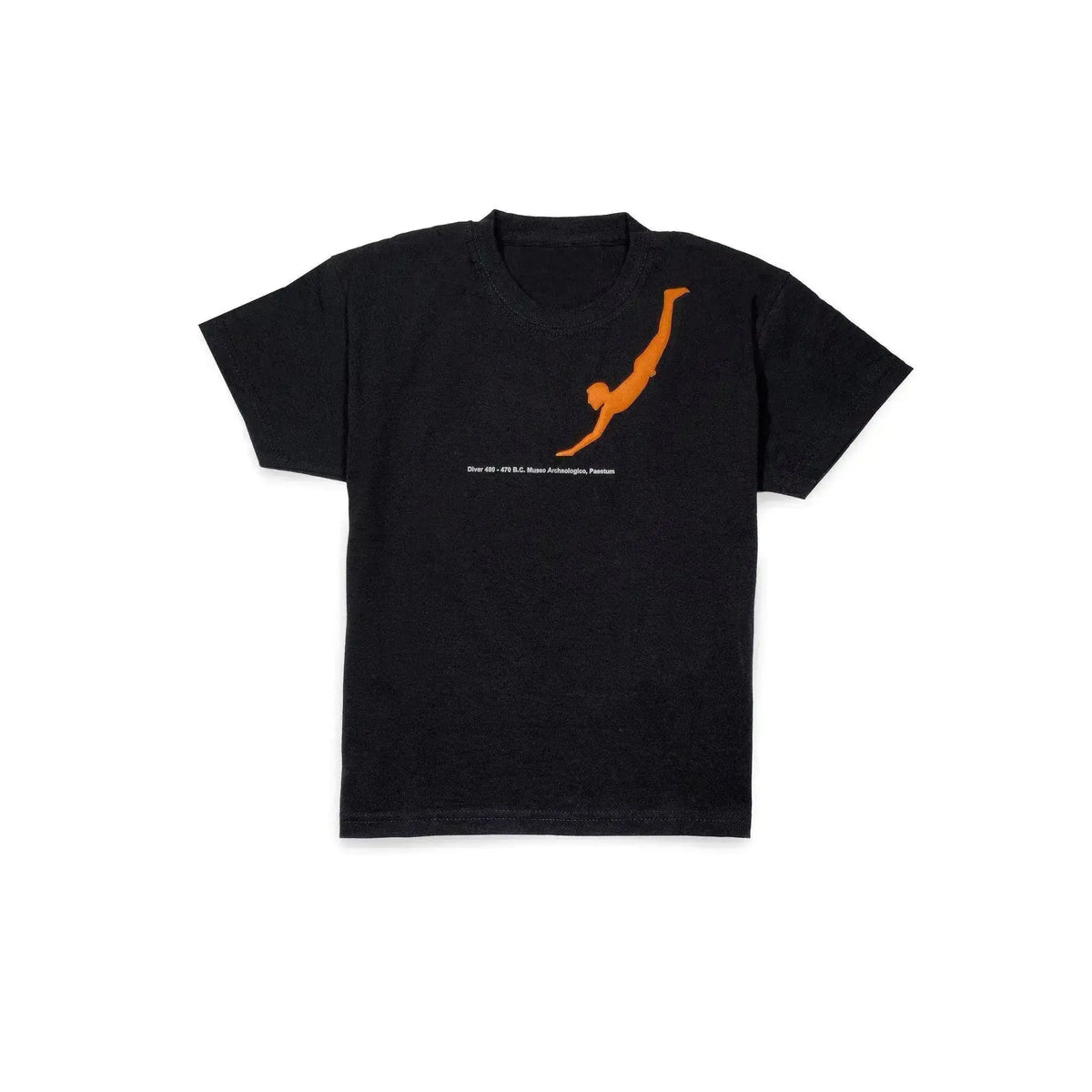 Schwarzes Kinder-T-Shirt mit Paestum Diver-Aufdruck