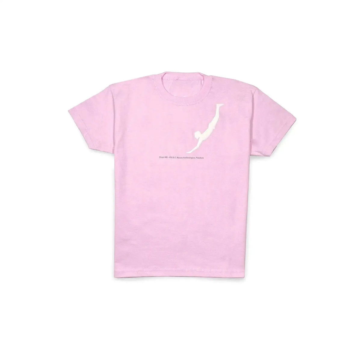 Rosa Kinder-T-Shirt mit Paestum Diver-Aufdruck