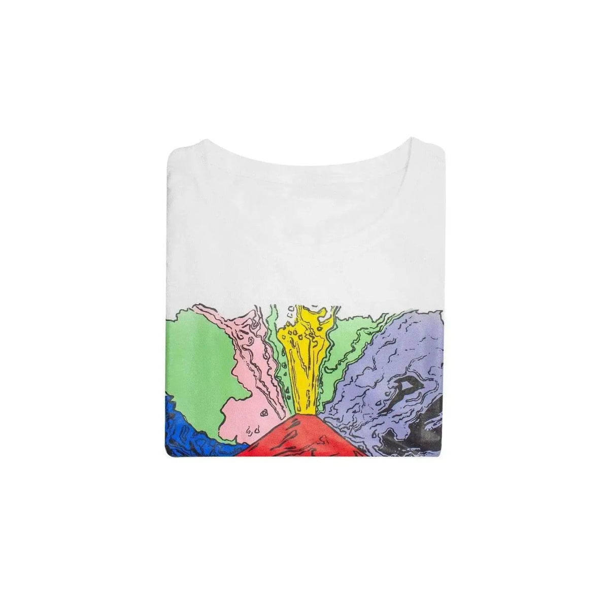 Weißes T-Shirt für Kinder mit gefaltetem „Vesuvius“-Aufdruck von Andy Warhol