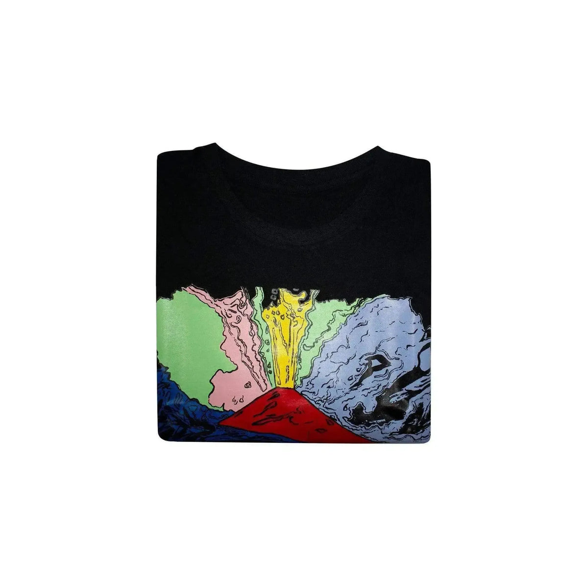 Schwarzes T-Shirt für Kinder mit gefaltetem „Vesuvius“-Aufdruck von Andy Warhol