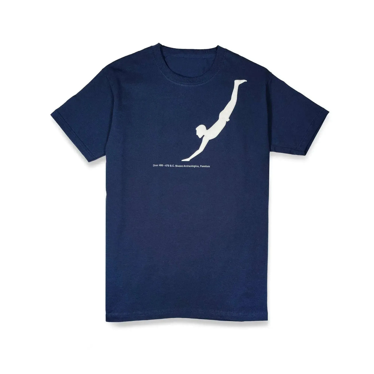 Camiseta de hombre azul con estampado de buzo Paestum