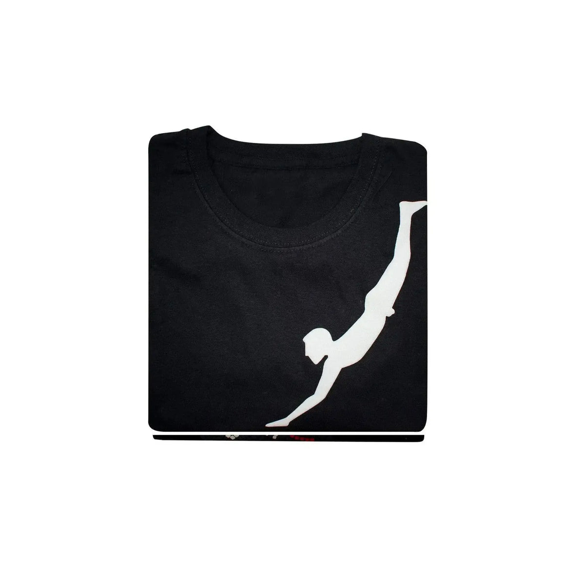 Camiseta de hombre negra con estampado de buzo Paestum doblado
