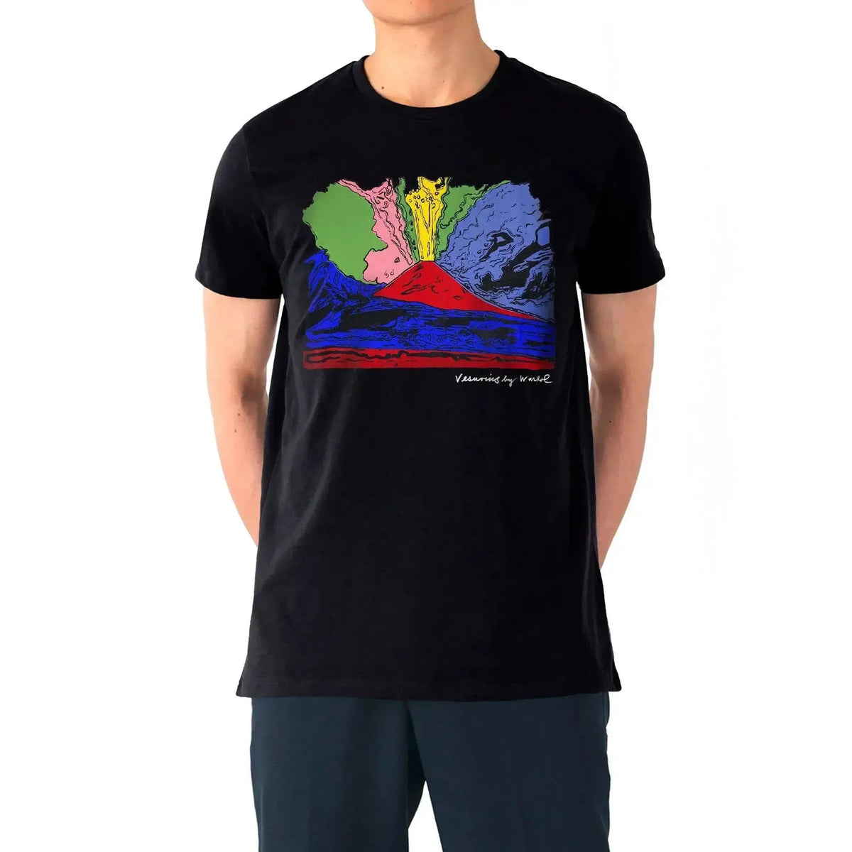 T-shirt uomo in cotone con stampa “Vesuvius” di Andy Warhol, ispirata alla pop art.