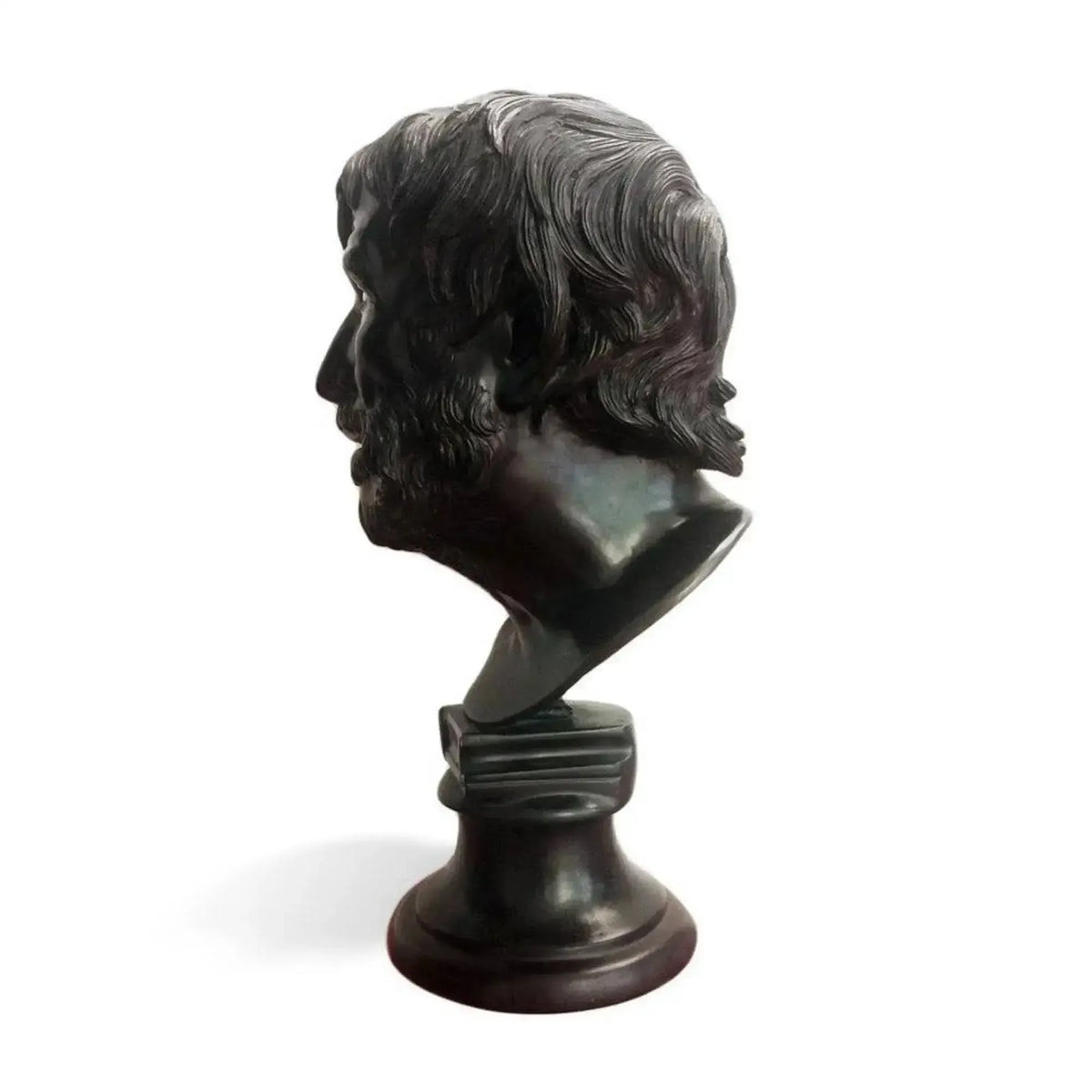 Pseudo-Seneca-Kopf, Bronzestatue. Profil
