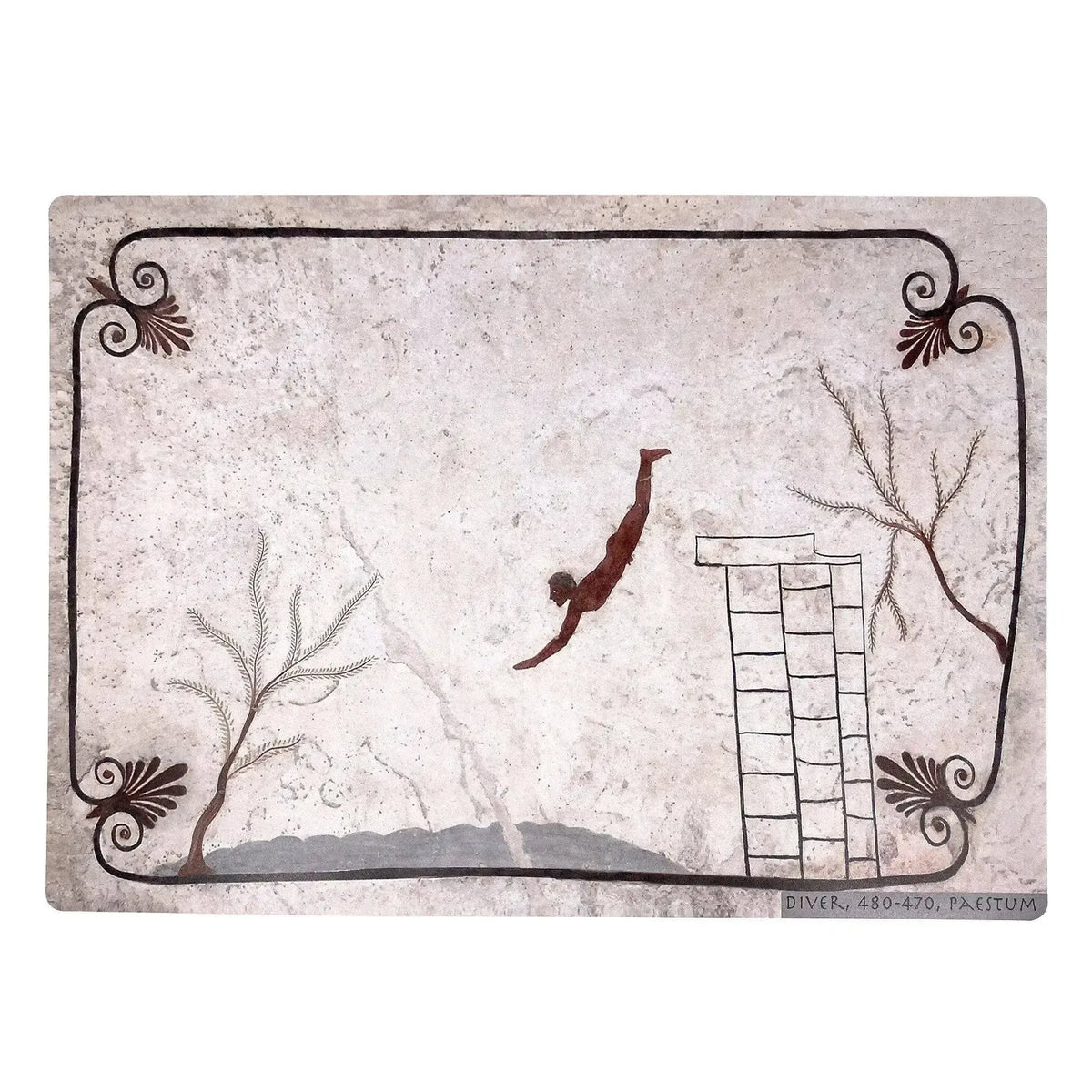 artistic print placemat - The diver of Paestum