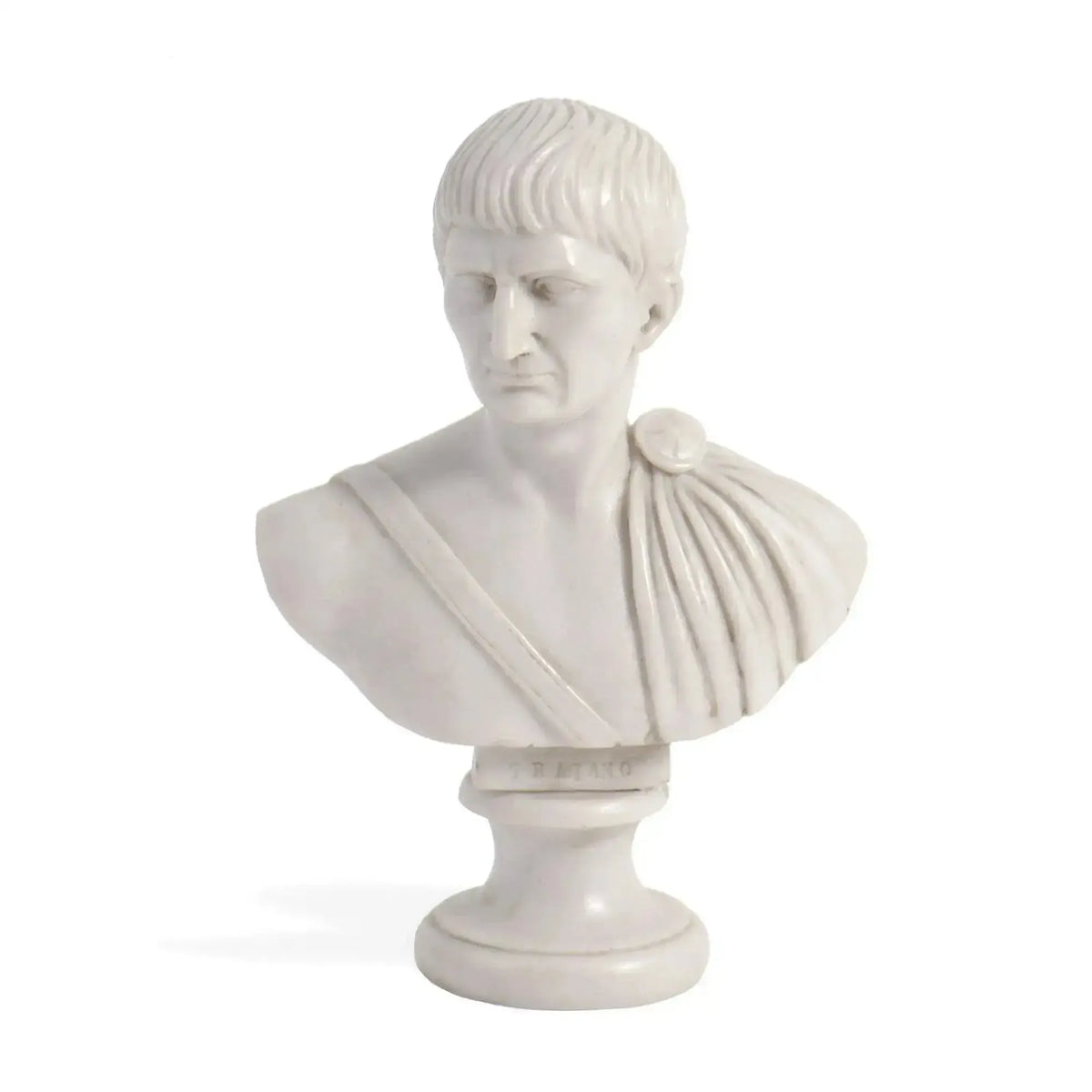Neu zusammengesetzte Skulptur aus Carrara-Marmor des legendären Kaisers Marco Ulpius Nerva Trajan