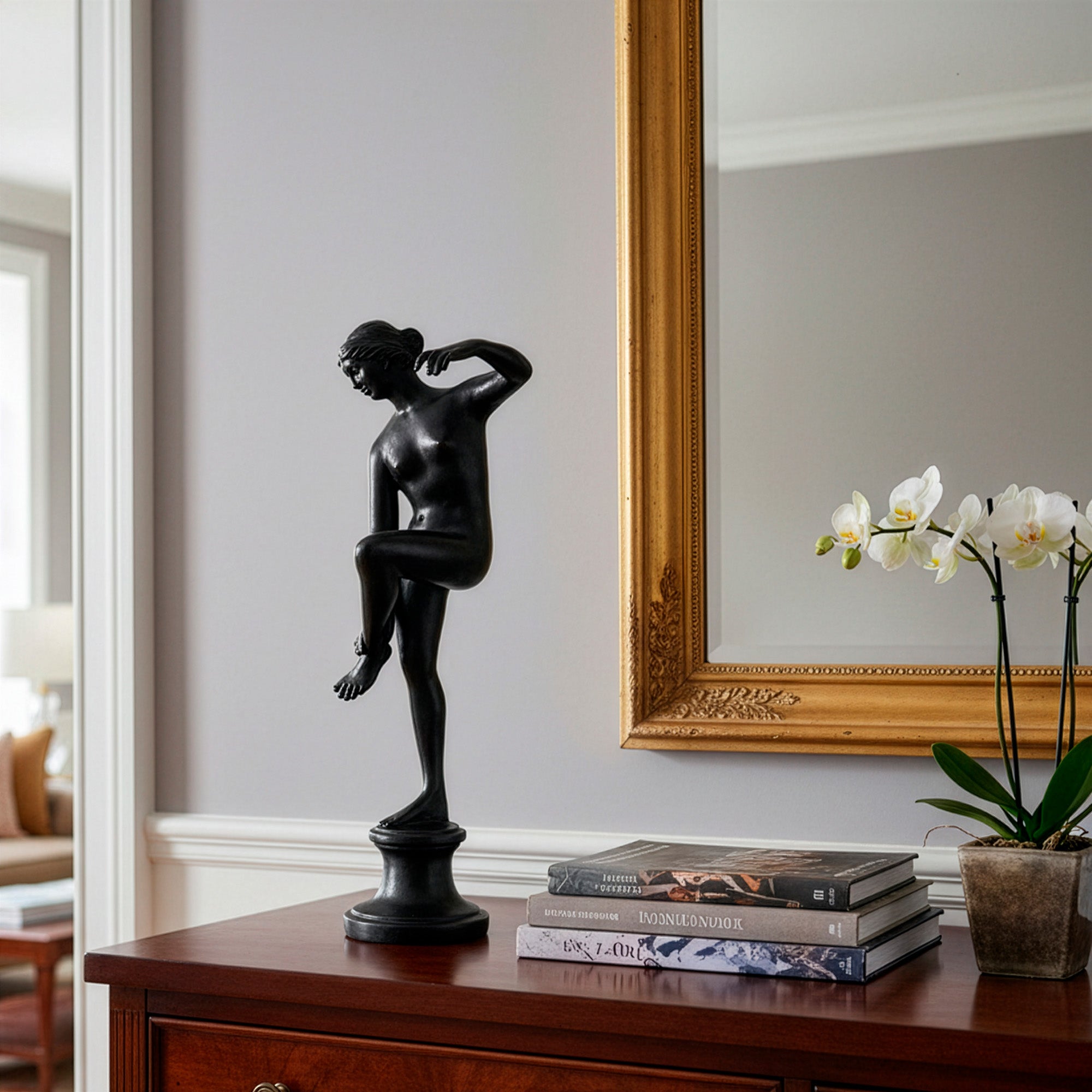 Venere al bagno Statua in bronzo