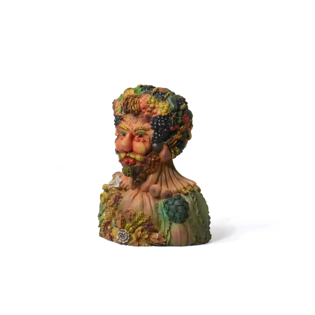 Three-dimensional sculpture of Arcimboldo Vertumnus, drawings by Arcimboldo
