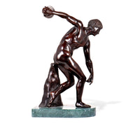 Discobolus in Bronze with Marble Base