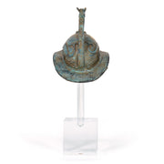 Roman Gladiator helmet Trace Bronze statuette with plexiglass support