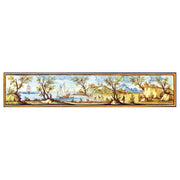 Pannello 45x225 cm per tavoli o rivestimenti, decori delle maioliche del Chiostro di Santa Chiara-Terracotta-Museum Shop Italy