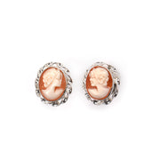 Silver earrings with cameo