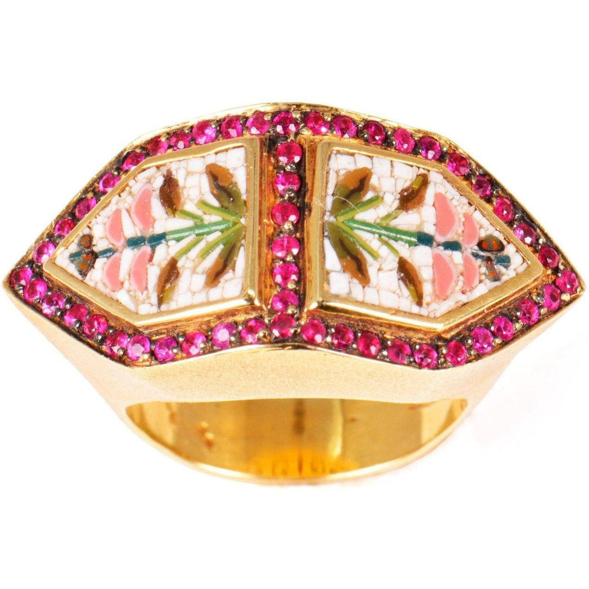 Anillo de hibisco con micromosaico