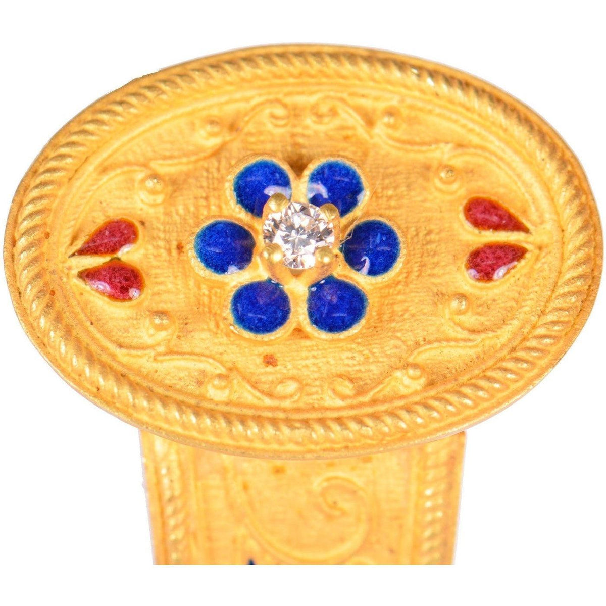 Anillo Cornucopia en oro de 18 quilates y piedras
