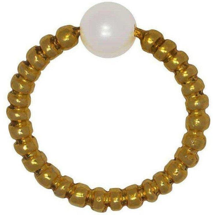 Ring with Pearl from Oplontis (Pompeii) 925 Silver plated with 18K GOLD - Museum Shop Italy