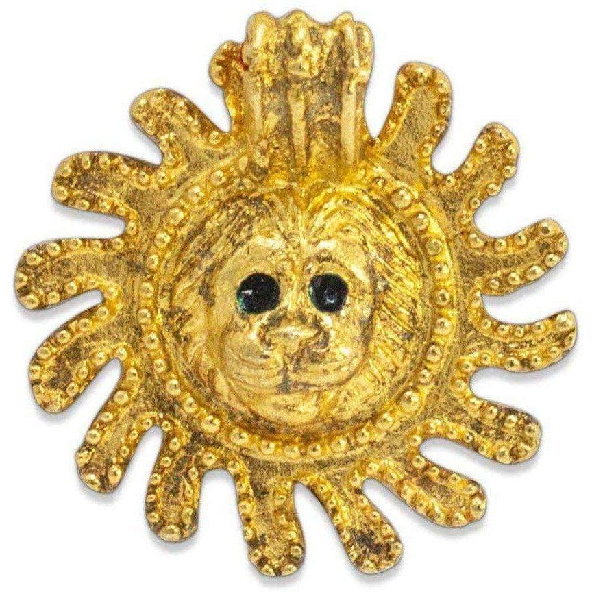 Protomo Leonina de Pompeya colgante Plata 925 chapado en ORO 18K - Museum Shop Italia