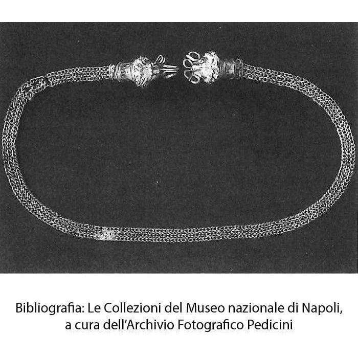 Protome lionnes de Pompéi collier ras-du-cou Argent 925 plaqué OR 18K - Museum-Shop.it