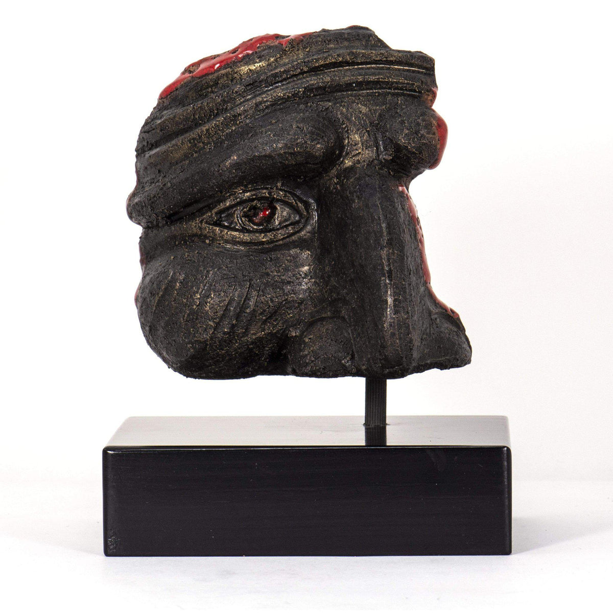 Pulcinella Mask in Lava Stone