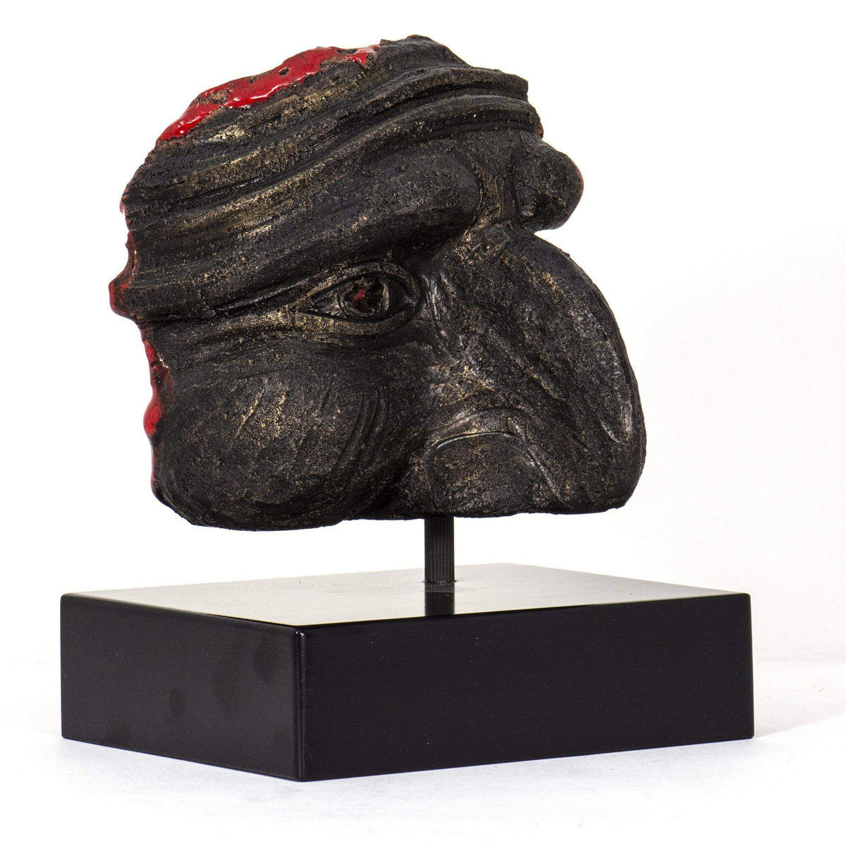 Pulcinella Mask in Lava Stone