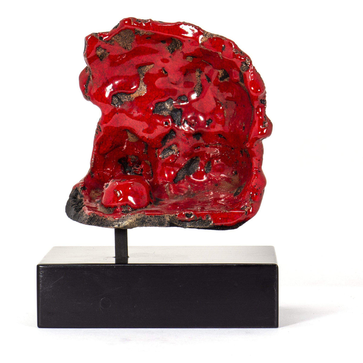 Pulcinella Mask in Lava Stone