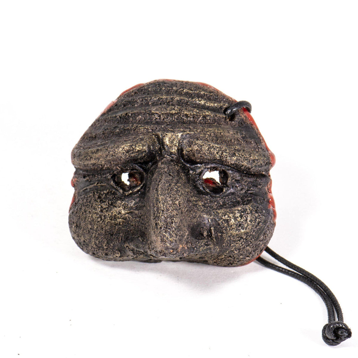 Pulcinella Mask in Lava Stone