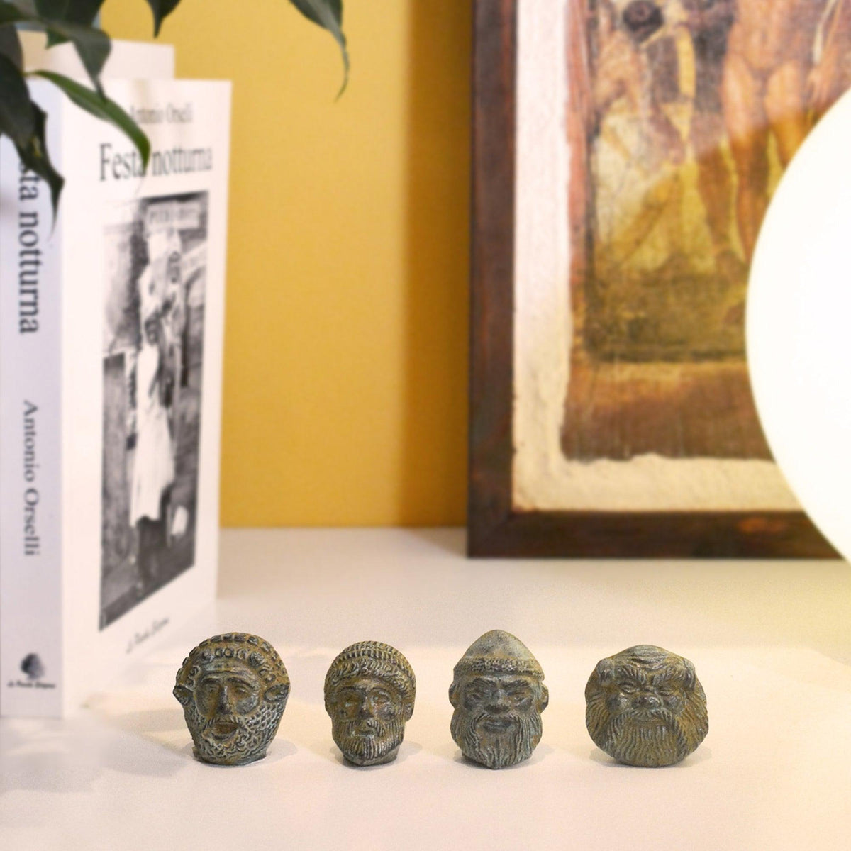 Mini etruskische Maske - Bronzefigur