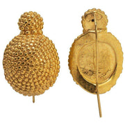 Orecchini a Spicchio di Sfera Decorata di Ercolano Argento 925 placcato ORO 18K-Museum Shop Italy