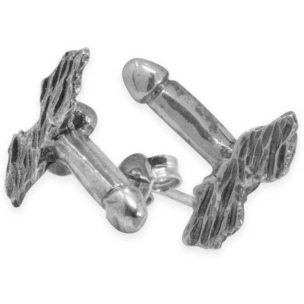 Ohrstecker mit Flügelpenis von Pompeji Silber 925-Museum Shop Italien