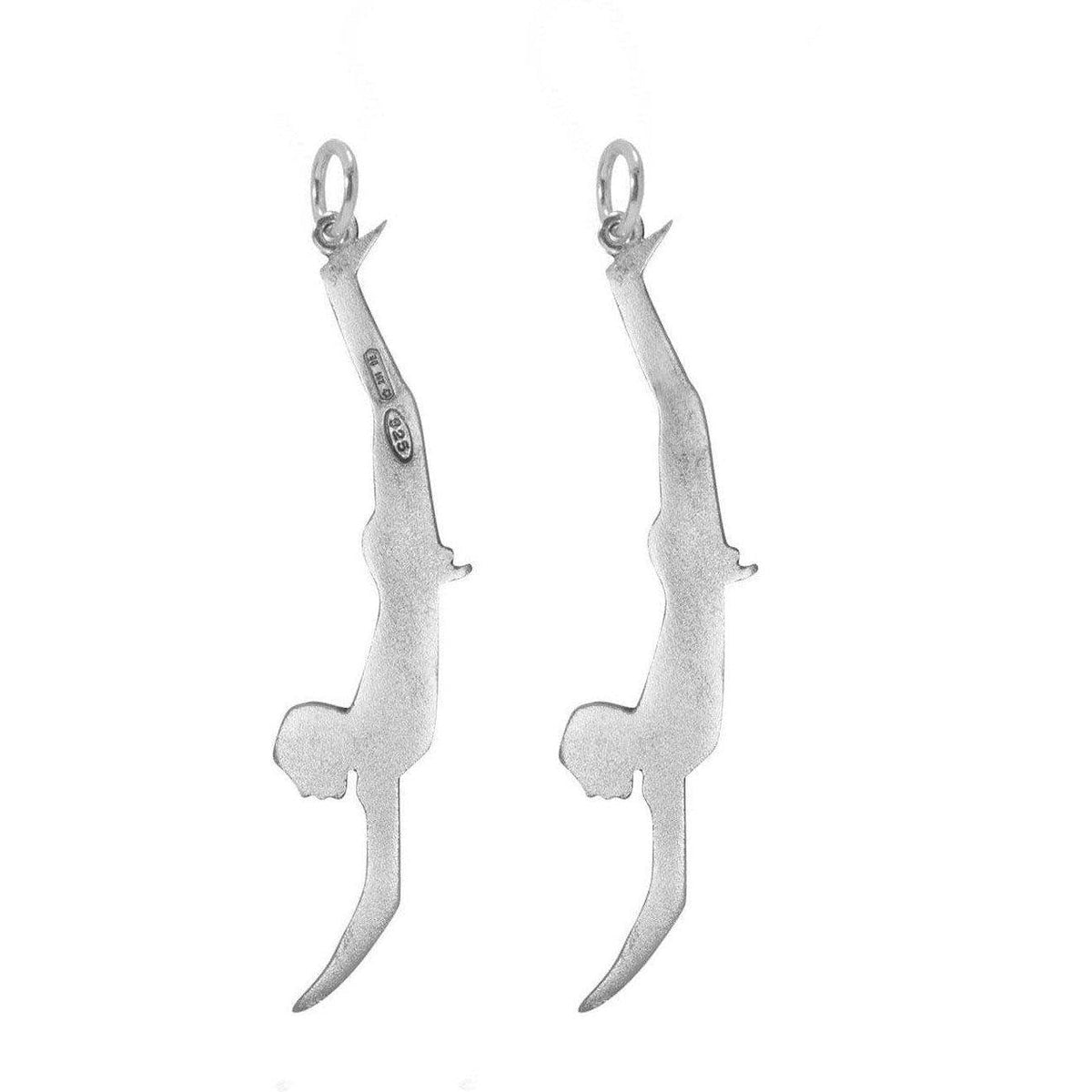 Pendiente Buceador Paestum 7 cm en Plata 925-Tienda Museo Italia