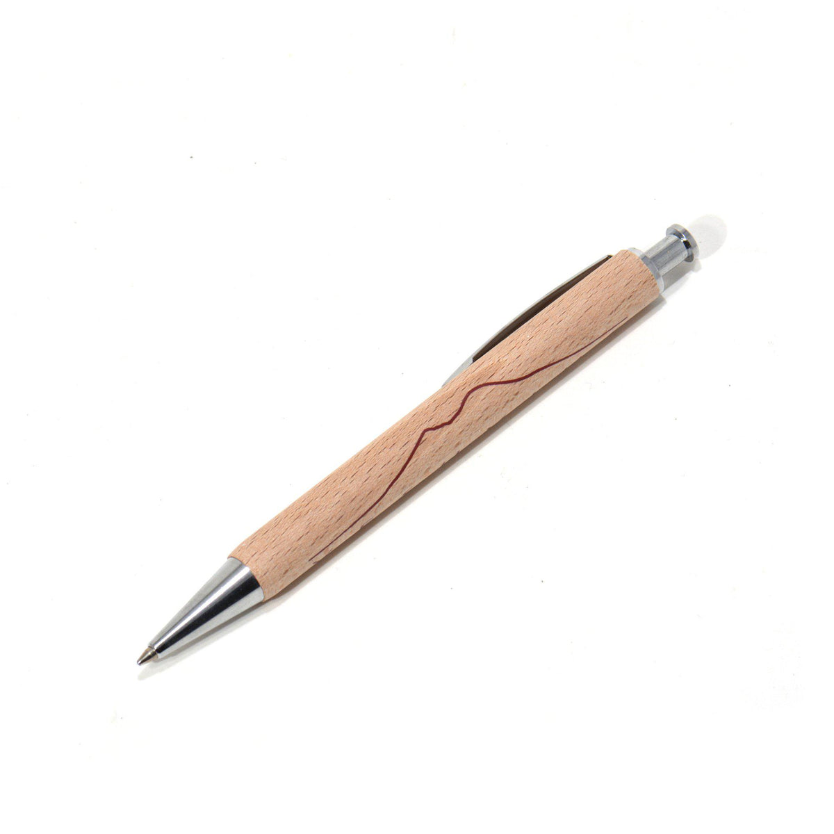 Penna Parker in legno con incisione del Vesuvio