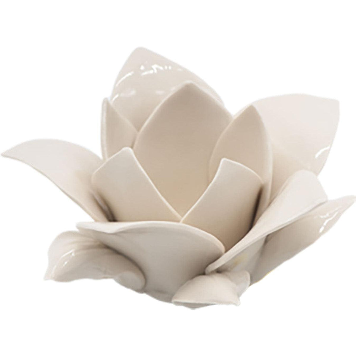 Candle holder in fine Capodimonte porcelain white color - Museum-Shop.it