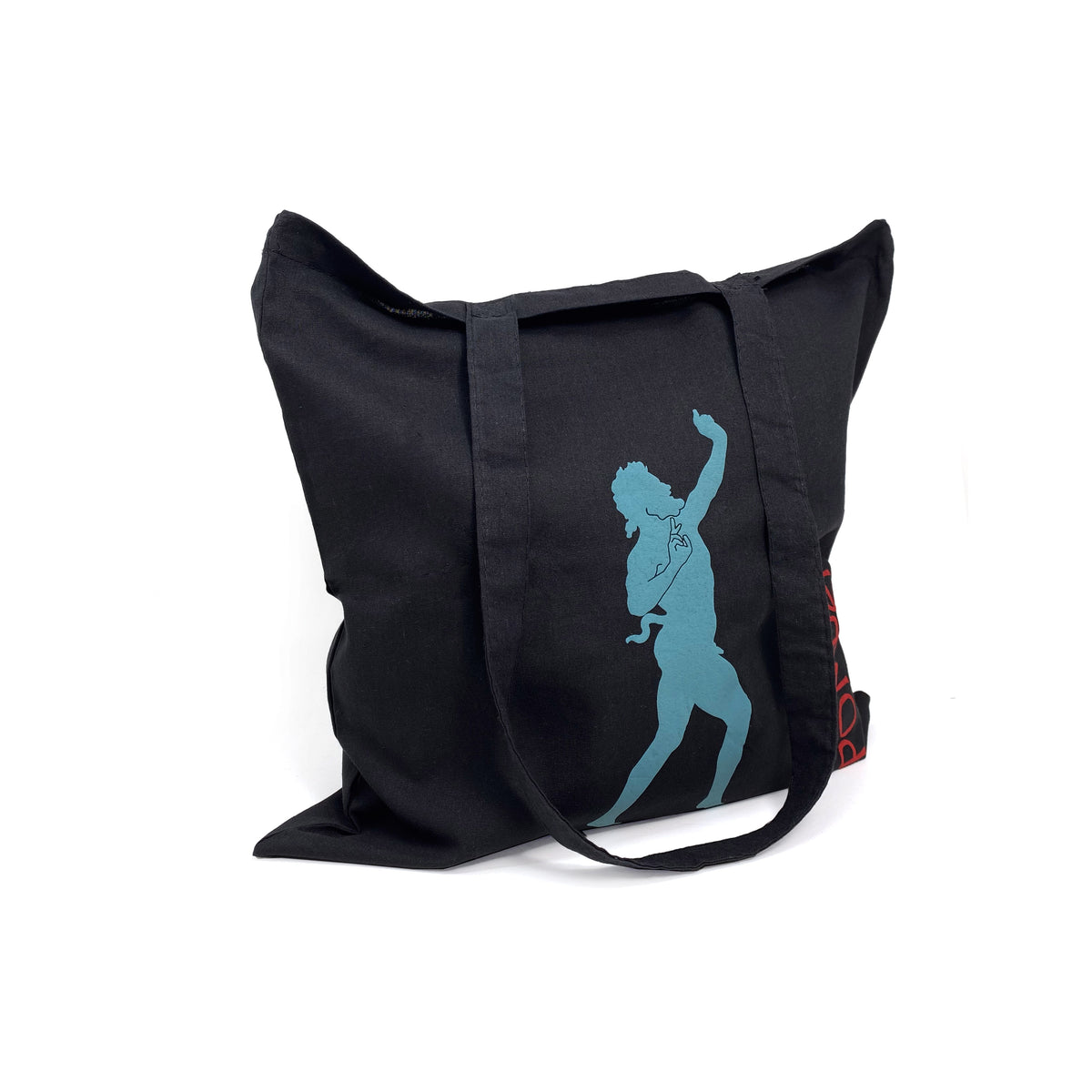 Borsa shopper Fauno Danzante in cotone nero