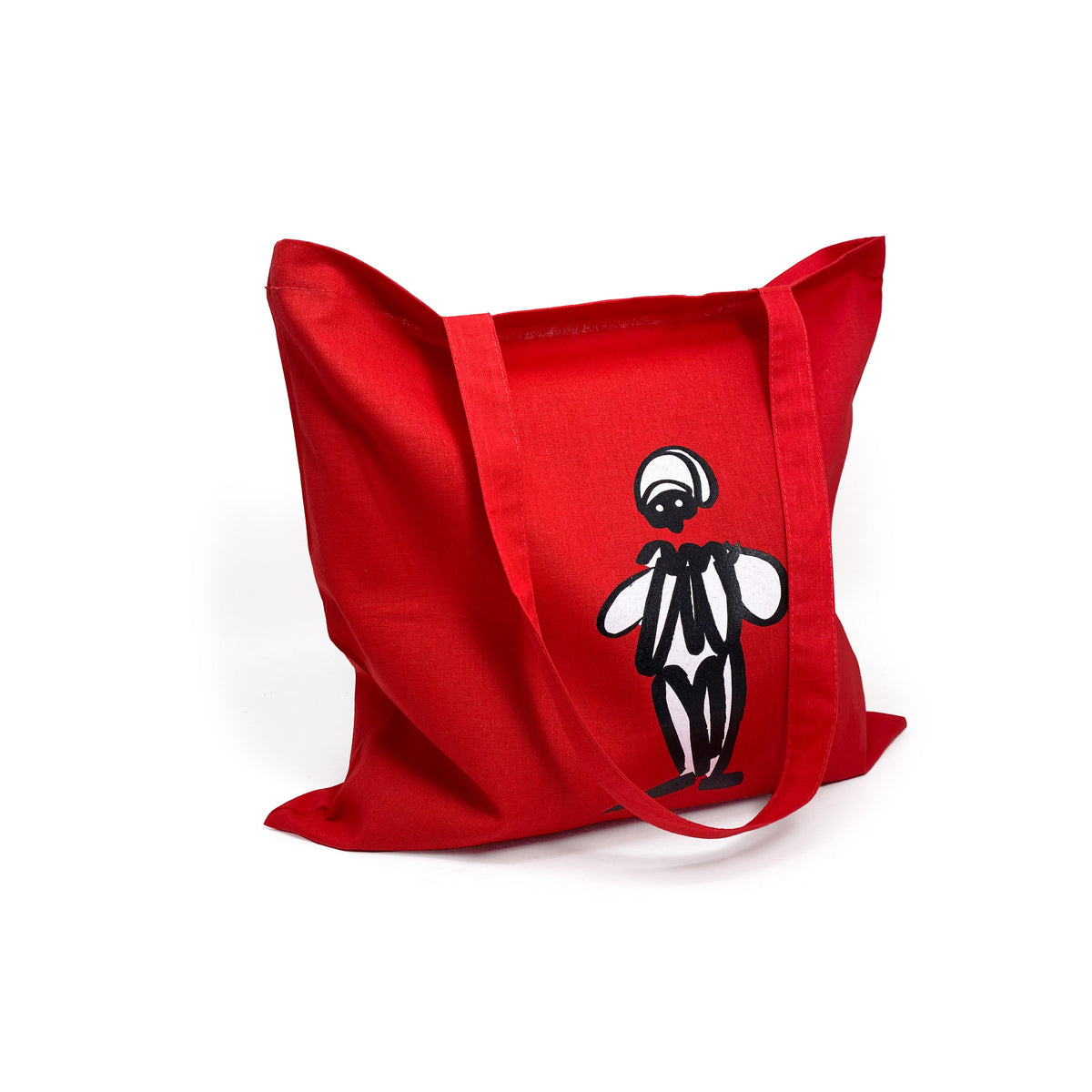 Borsa shopper Pulcinella rossa in cotone naturale