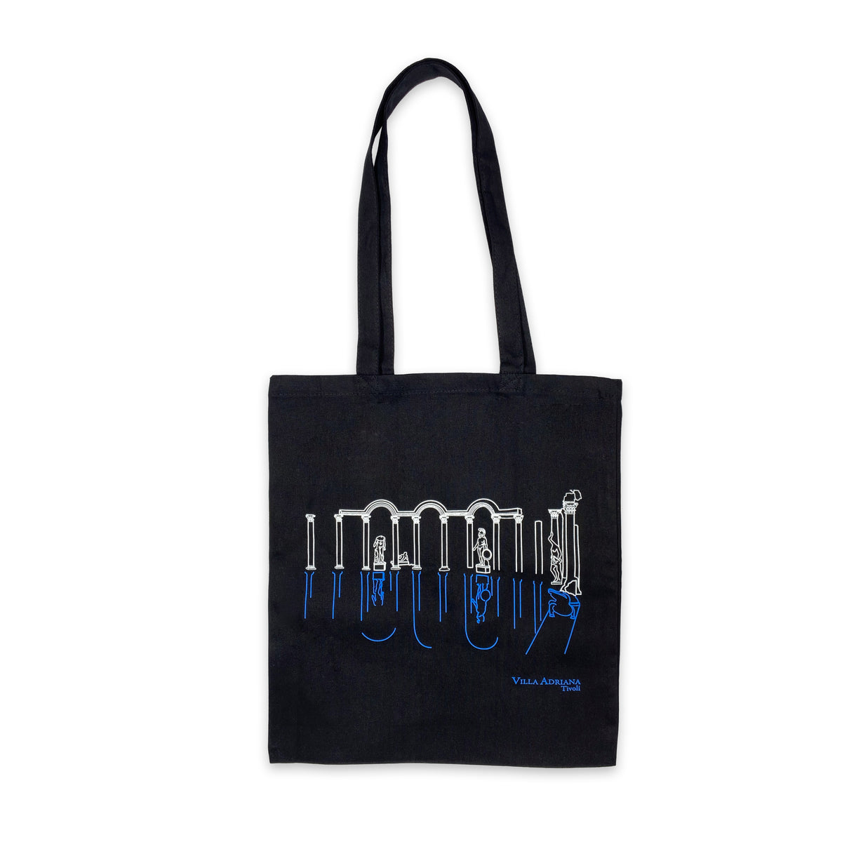 Borsa shopper Villa Adriana in cotone nero