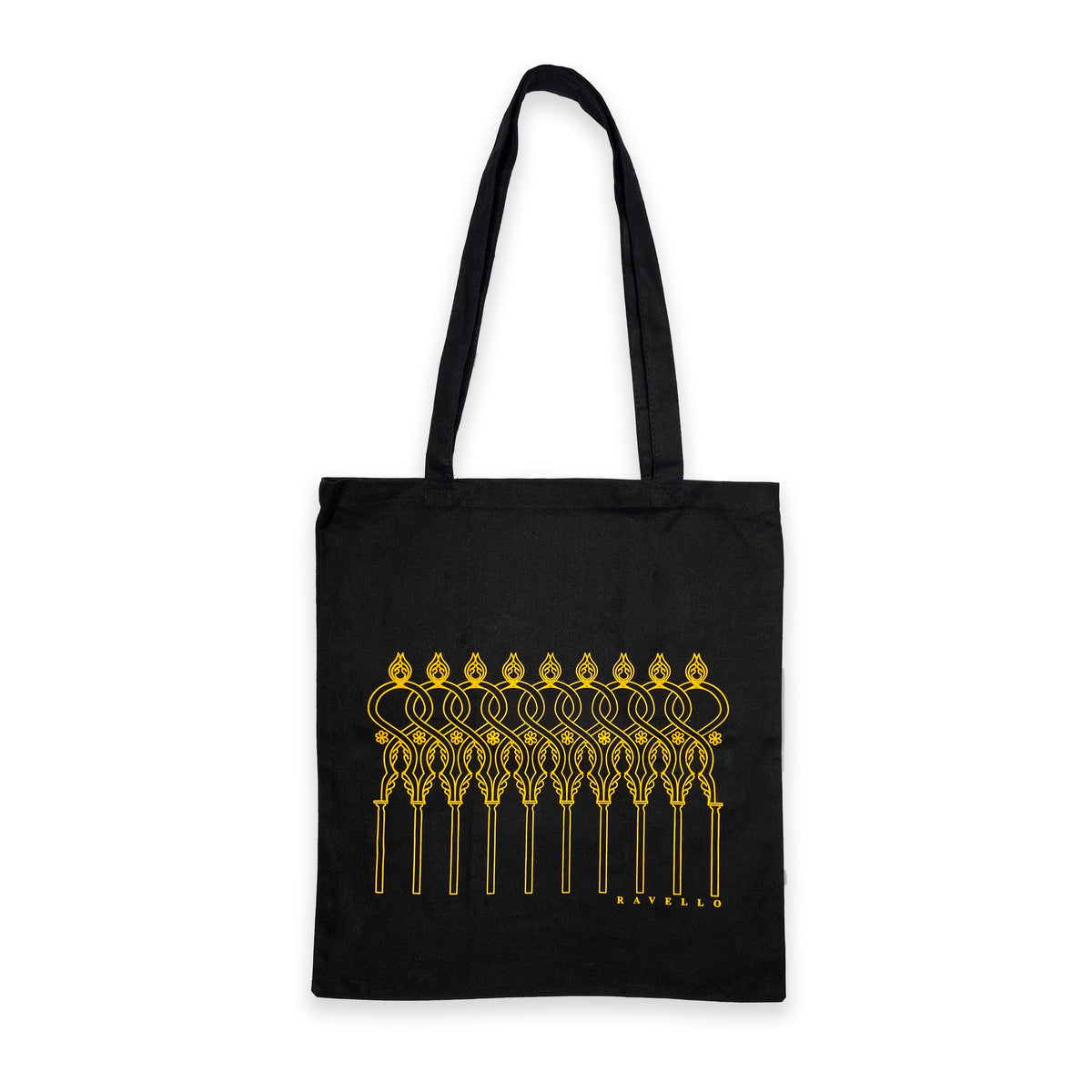 Villa Rufolo Shopper-Tasche aus schwarzer Baumwolle