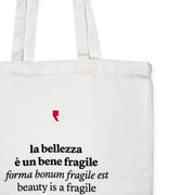 Frase de la bolsa de la compra ''La belleza es un bien frágil'' Ovidio