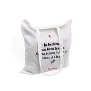 Shopping bag phrase '' Beauty is a fragile good'' Ovidio