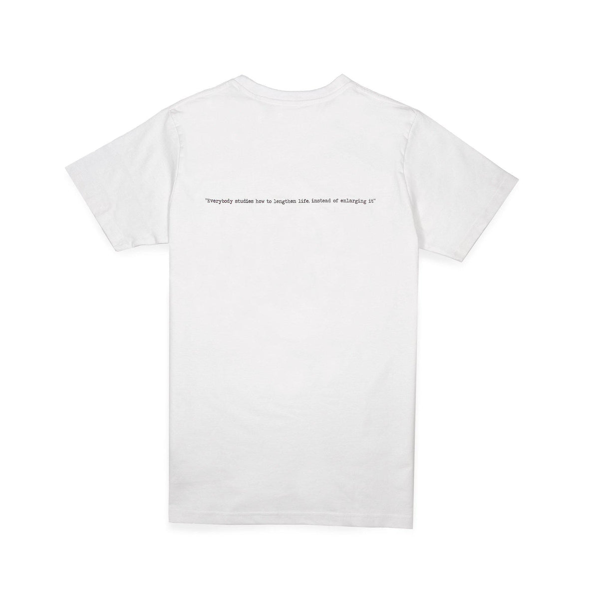 Camiseta de hombre de algodón con frase de Luciano De Crescenzo, filosofía napolitana.