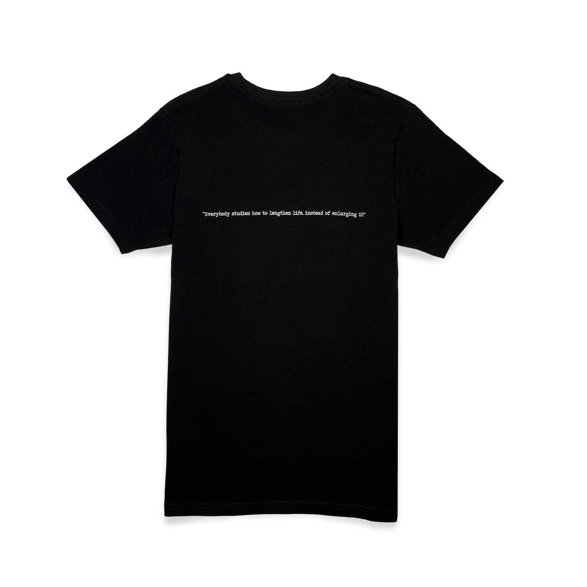 Camiseta de hombre de algodón con frase de Luciano De Crescenzo, filosofía napolitana.
