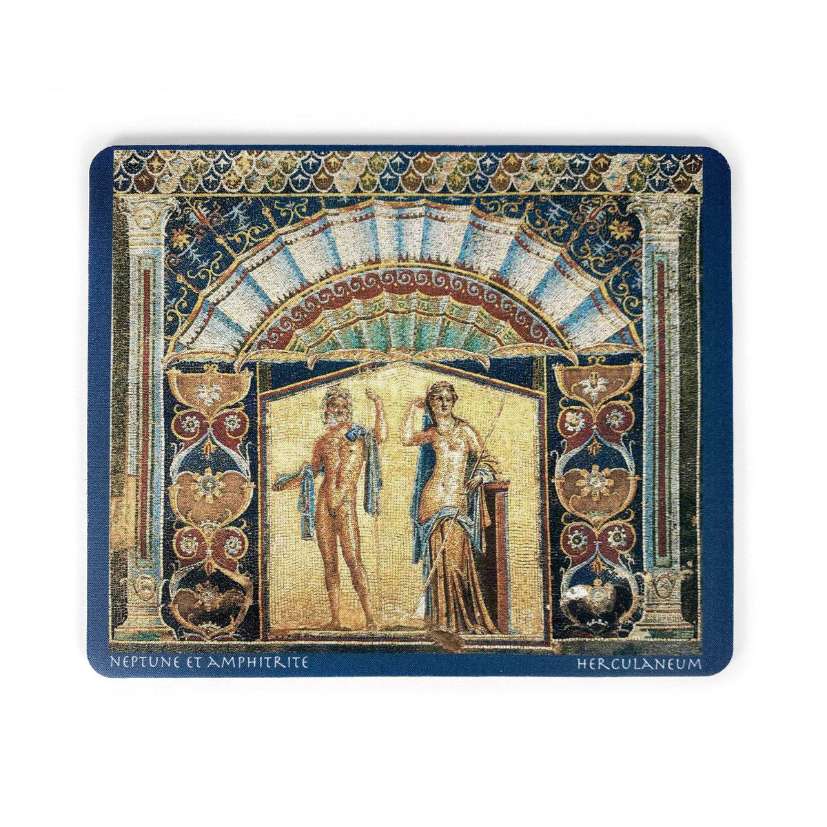 Alfombrilla de ratón rectangular con Mosaico de Neptuno – diseño marino histórico