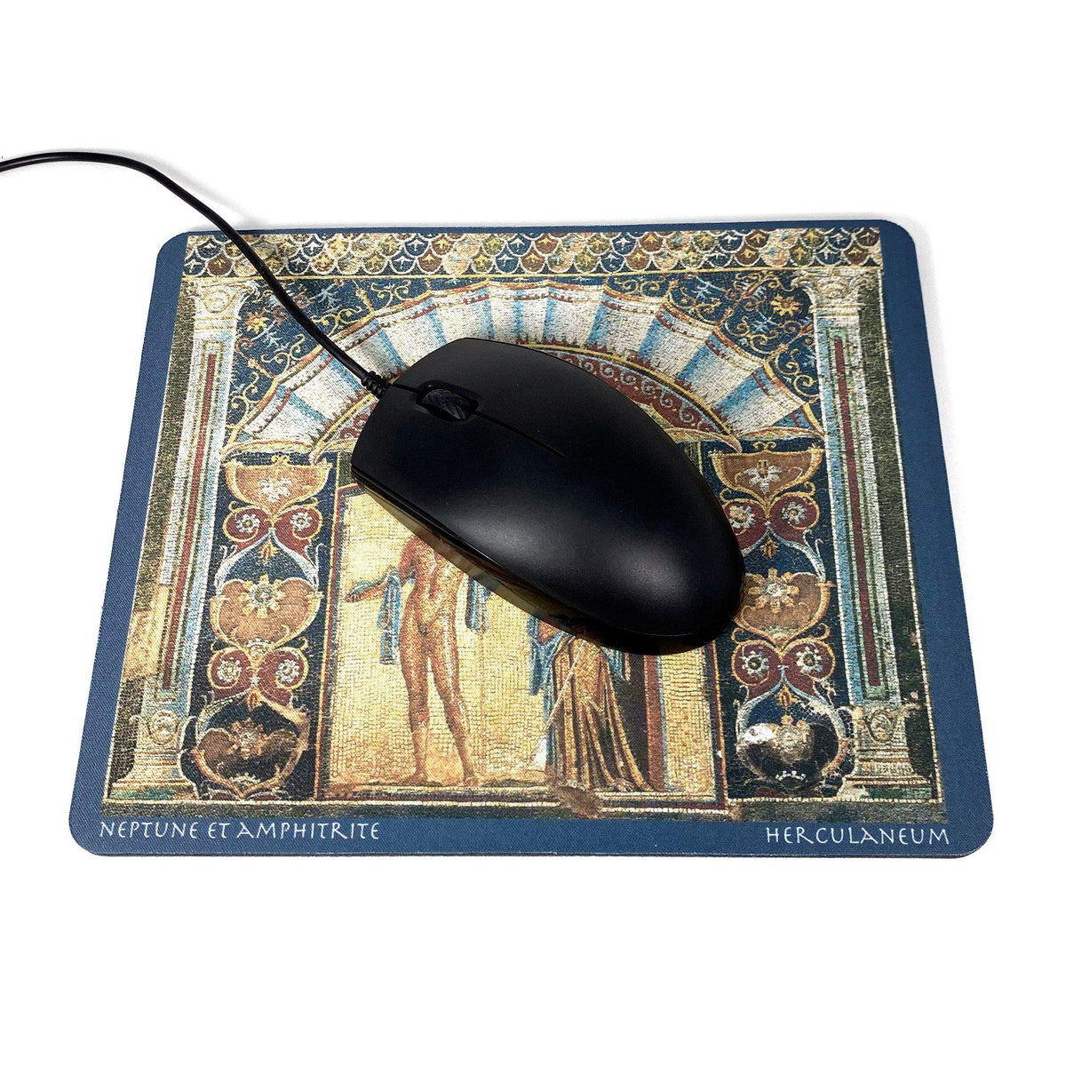 Alfombrilla de ratón rectangular con Mosaico de Neptuno y Anfitrite – alfombrilla en neopreno inspirada en el arte de Herculano